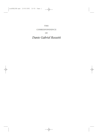 Cover image: The Correspondence of Dante Gabriel Rossetti 1st edition 9780859915281