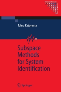 Imagen de portada: Subspace Methods for System Identification 9781852339814