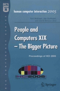 Imagen de portada: People and Computers XIX - The Bigger Picture 1st edition 9781846281921