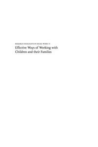 Cover image: Effective Ways of Working with Children and their Families 9781853026195