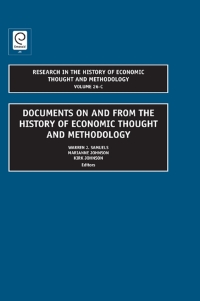 Omslagafbeelding: Documents on and from the History of Economic Thought and Methodology 9781846639081