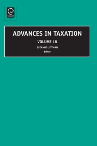 表紙画像: Advances in Taxation 9781846639128