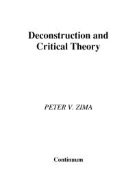 Cover image: Deconstruction and Critical Theory 1st edition 9780826459336