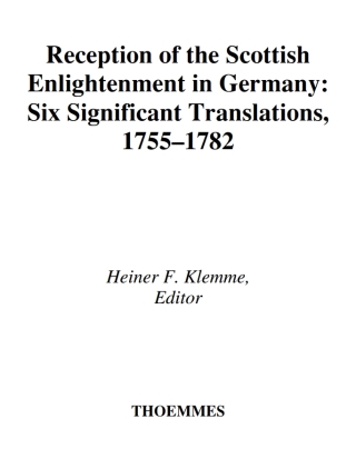 Immagine di copertina: Reception Of Scottish Enlight Germany 1st edition 9781855068407