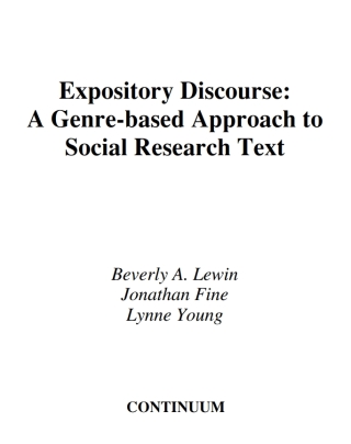 Imagen de portada: Expository Discourse 1st edition 9780826479259