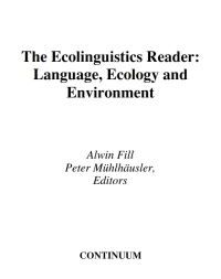 Imagen de portada: Ecolinguistics Reader 1st edition 9780826449115