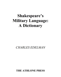 Cover image: Shakespeare's Military Language 1st edition 9780485115468