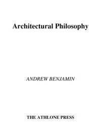 Cover image: Architectural Philosophy 1st edition 9780485004151