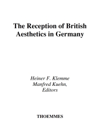 Cover image: Reception Of British Aesthetics In Germany 1st edition 9781855068995