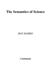 Omslagafbeelding: The Semantics of Science 1st edition 9780826484505