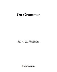 表紙画像: On Grammar 1st edition 9780826449443