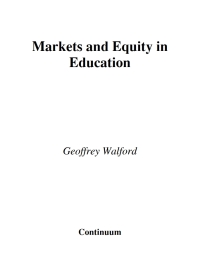 Cover image: Markets and Equity in Education 1st edition 9780826487353