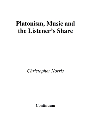 Cover image: Platonism, Music and the Listener's Share 1st edition 9780826491787