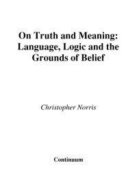 Cover image: On Truth and Meaning 1st edition 9780826491282