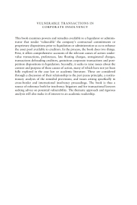 صورة الغلاف: Vulnerable Transactions in Corporate Insolvency 1st edition 9781841133478