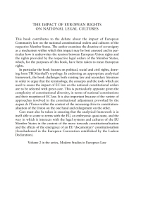 Imagen de portada: The Impact of European Rights on National Legal Cultures 1st edition 9781841133096