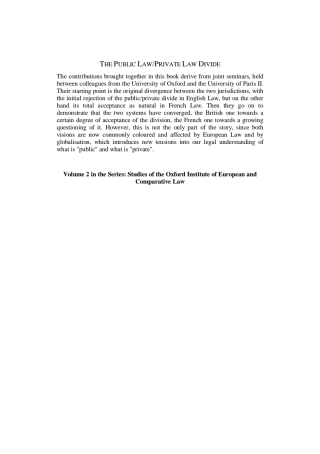 Titelbild: The Public Law/Private Law Divide 1st edition 9781841136356
