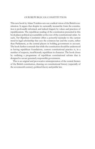 Imagen de portada: Our Republican Constitution 1st edition 9781841135229