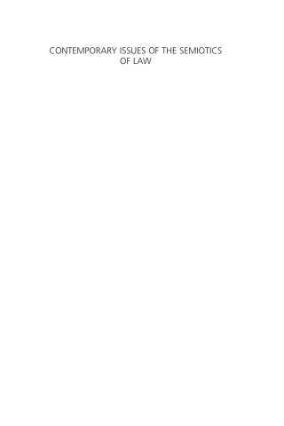 Cover image: Contemporary Issues of the Semiotics of Law 1st edition 9781841135458