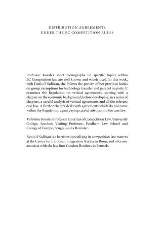 Immagine di copertina: Distribution Agreements Under the EC Competition Rules 1st edition 9781841132396