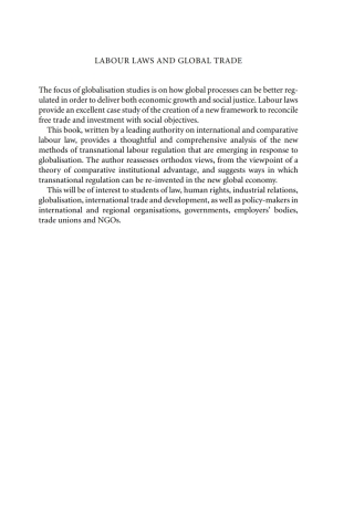Cover image: Labour Laws and Global Trade 1st edition 9781841131603