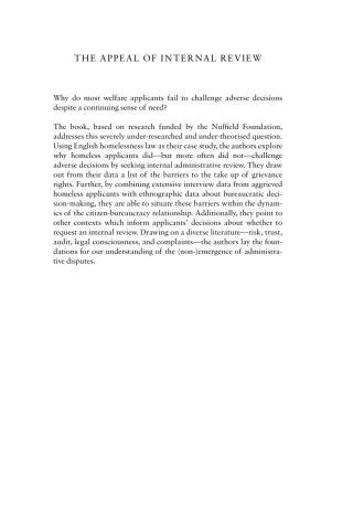 Cover image: The Appeal of Internal Review 1st edition 9781841133836
