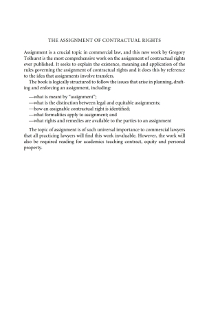 Cover image: The Assignment of Contractual Rights 1st edition 9781841135861