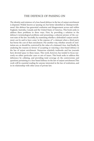 Imagen de portada: The Defence of Passing On 1st edition 9781841136028