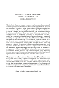 Imagen de portada: Constitutionalism, Multilevel Trade Governance and Social Regulation 1st edition 9781841136653
