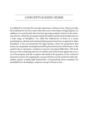 Cover image: Conceptualising Home 1st edition 9781841135793