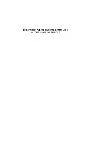 Immagine di copertina: The Principle of Proportionality in the Laws of Europe 1st edition 9781841130071