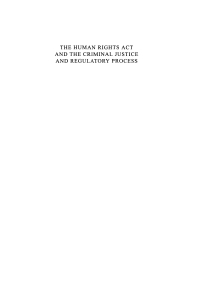 Imagen de portada: The Human Rights Act and the Criminal Justice and Regulatory Process 1st edition 9781841130507