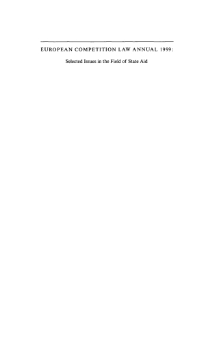 Cover image: European Competition Law Annual 1999 1st edition 9781841132242