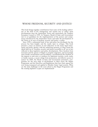 Cover image: Whose Freedom, Security and Justice? 1st edition 9781841136844