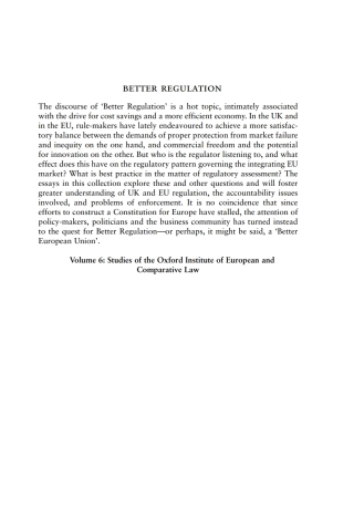 Cover image: Better Regulation 1st edition 9781841137155