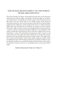 Imagen de portada: The Human Rights Impact of the World Trade Organisation 1st edition 9781841136936