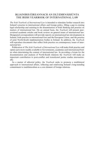 Omslagafbeelding: The Irish Yearbook of International Law, Volume 1  2006 1st edition 9781841137025