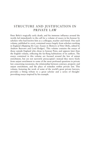Cover image: Structure and Justification in Private Law 1st edition 9781841138077