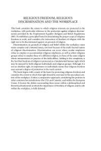 Imagen de portada: Religious Freedom, Religious Discrimination and the Workplace 1st edition 9781841136875