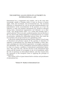 Imagen de portada: The Shifting Allocation of Authority in International Law 1st edition 9781841137971