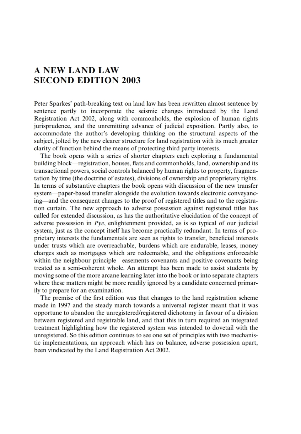 A New Land Law 2nd Edition