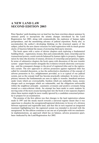 Cover image: A New Land Law 2nd edition 9781841133805