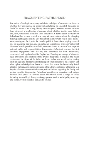 Cover image: Fragmenting Fatherhood 1st edition 9781841134178