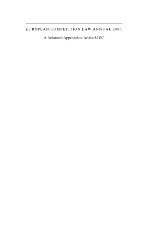 Cover image: European Competition Law Annual 2007 1st edition 9781841138381