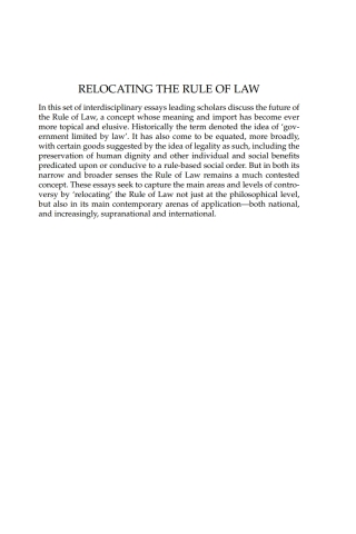 Imagen de portada: Relocating the Rule of Law 1st edition 9781841135977
