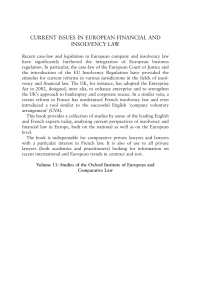 صورة الغلاف: Current Issues in European Financial and Insolvency Law 1st edition 9781841139357