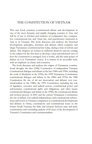 Cover image: The Constitution of Vietnam 1st edition 9781841137391