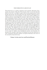 Imagen de portada: The Normative Claim of Law 1st edition 9781841139678
