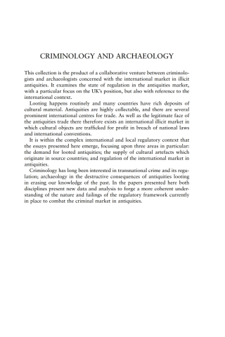 Cover image: Criminology and Archaeology 1st edition 9781841139920