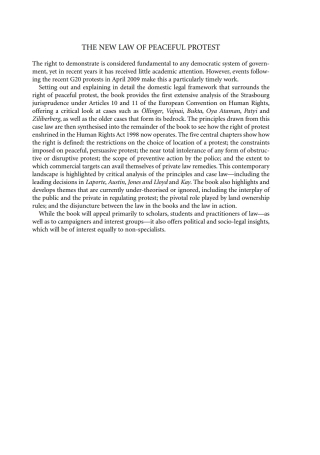 Cover image: The New Law of Peaceful Protest 1st edition 9781841136219
